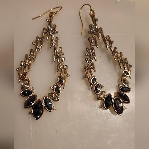 Alexis Bittar Gold and Black Crystal Earrings